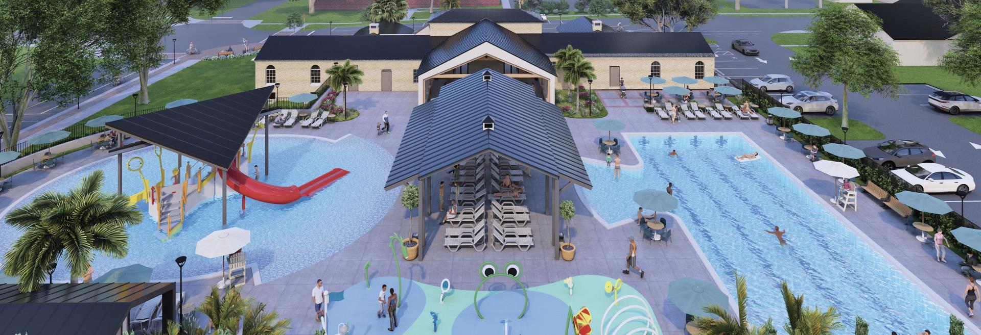 oaks building pool rendering